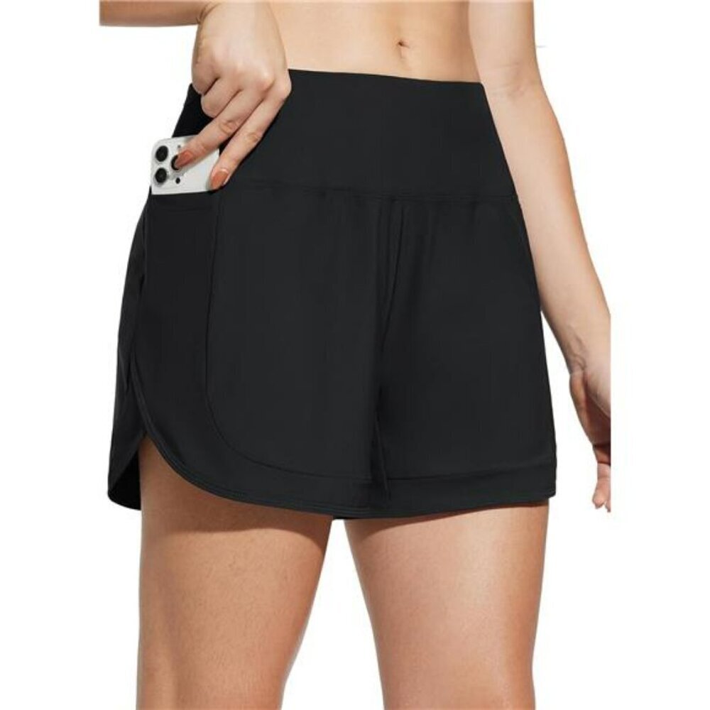 BALEAF High Waisted Swim Shorts 4 Inch Quick Dry UPF50 Pockets Lined
